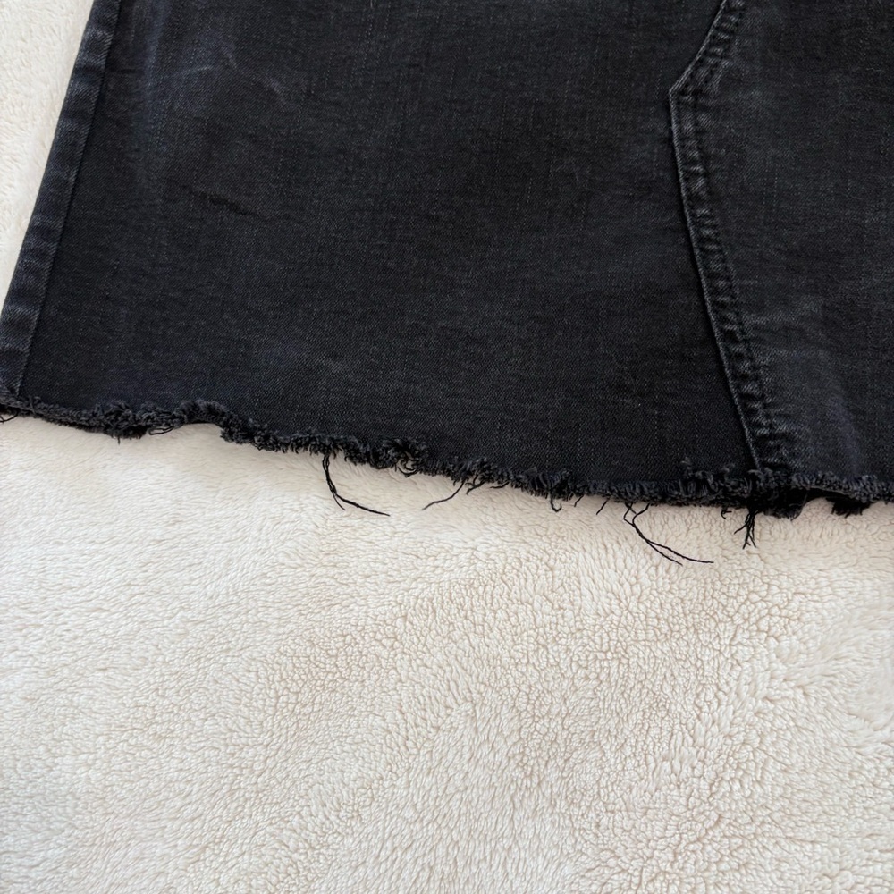 Celebrity Pink Black Mini Jean Denim Skirt Raw Hem Women Junior Sz 13/31 Retro - Picture 9 of 15
